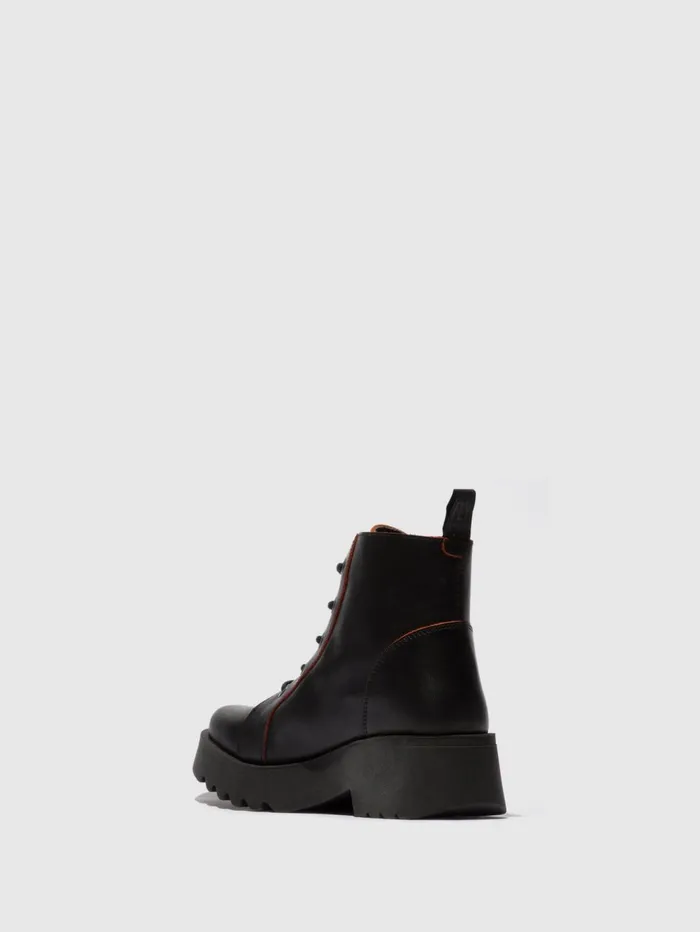 Laceup Ankle Boots METZ788FLY BLACKRED Women Fly London Ankle Boots