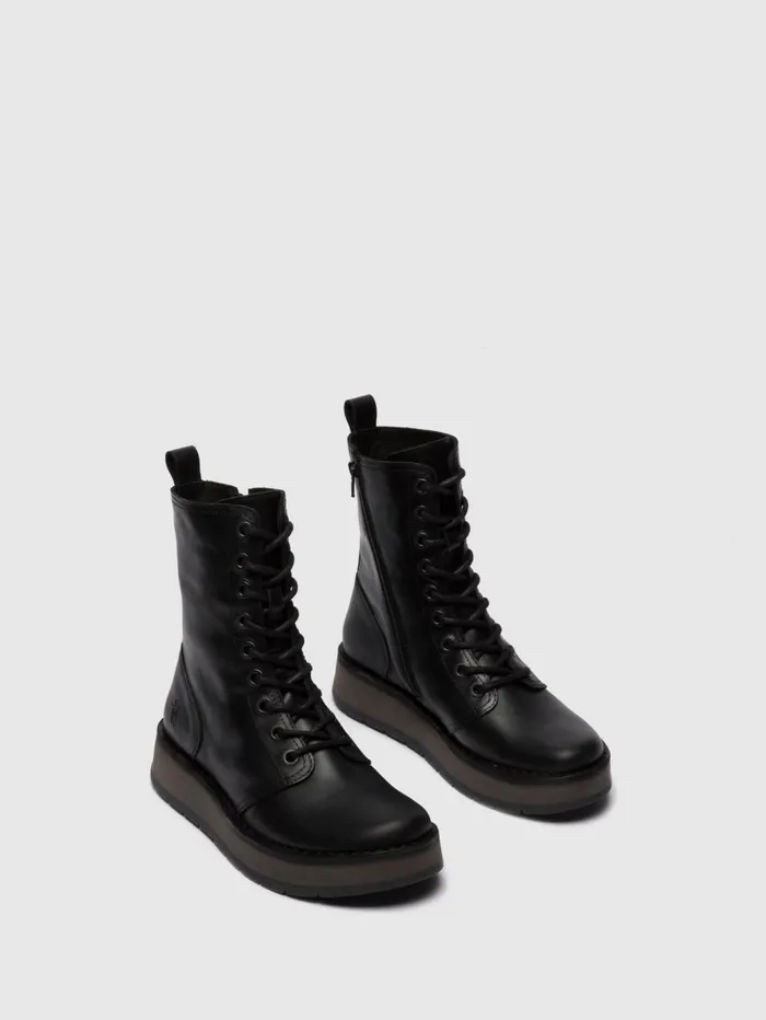 Laceup Ankle Boots RAMI043FLY RUG BLACK Women Fly London Ankle Boots