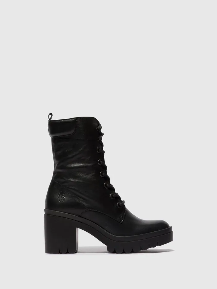 Laceup Ankle Boots TIEL642FLY BLACK Women Fly London Ankle Boots