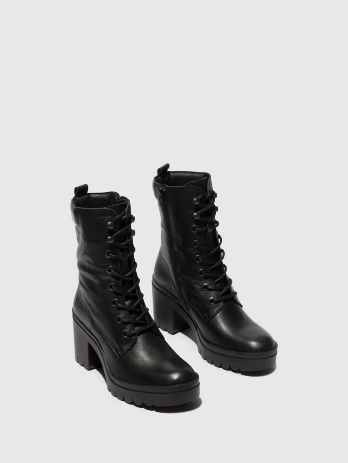 Laceup Ankle Boots TIEL642FLY BLACK Women Fly London Ankle Boots
