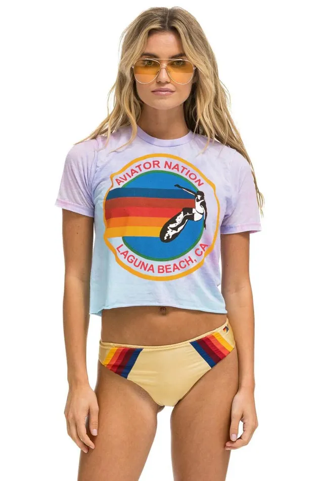 Laguna Beach Boyfriend Tee 8211 Tie Dye Bubble Gum Women Aviator Nation Tees