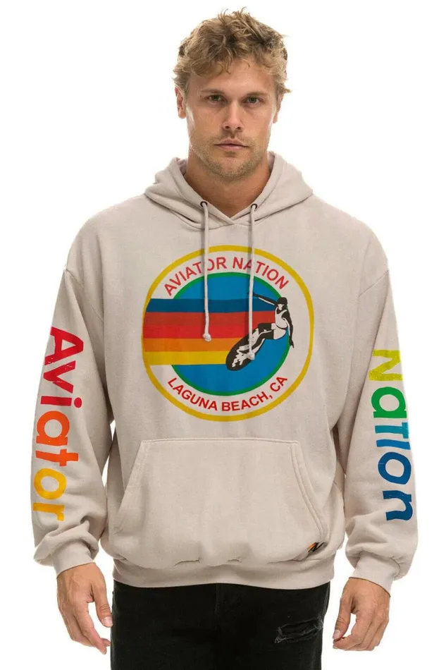 Laguna Beach Relaxed Pullover Hoodie 8211 Sand WomenMen Aviator Nation Hoodies