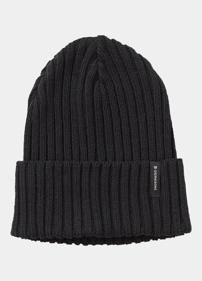 Laken Beanie Black WomenMen Didriksons Hats and Caps
