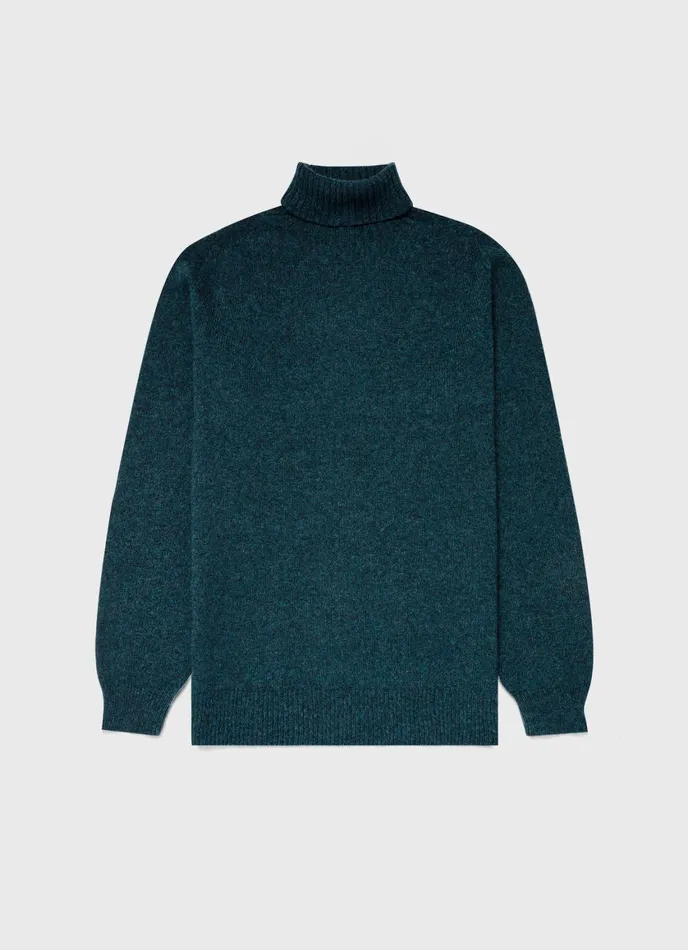 Lambswool Roll Neck Peacock Men SUNSPEL Knitwear