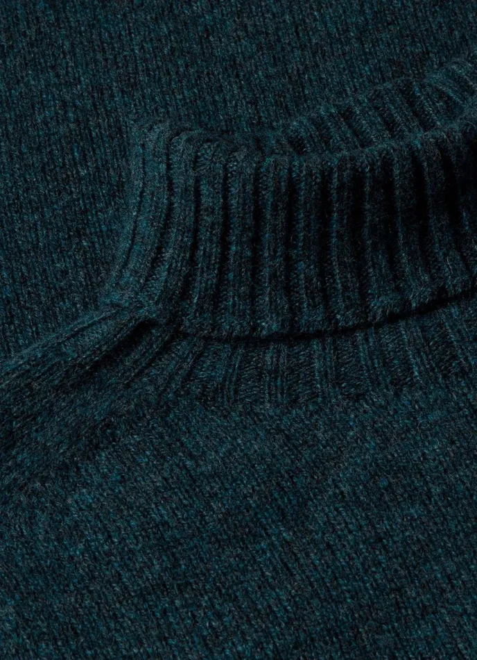 Lambswool Roll Neck Peacock Men SUNSPEL Knitwear