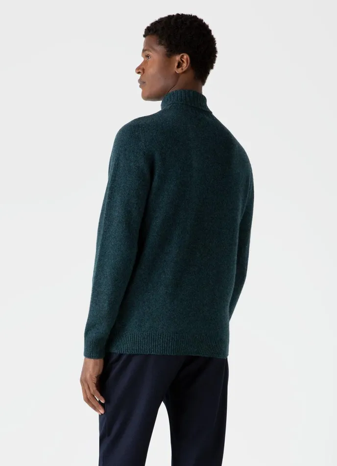 Lambswool Roll Neck Peacock Men SUNSPEL Knitwear