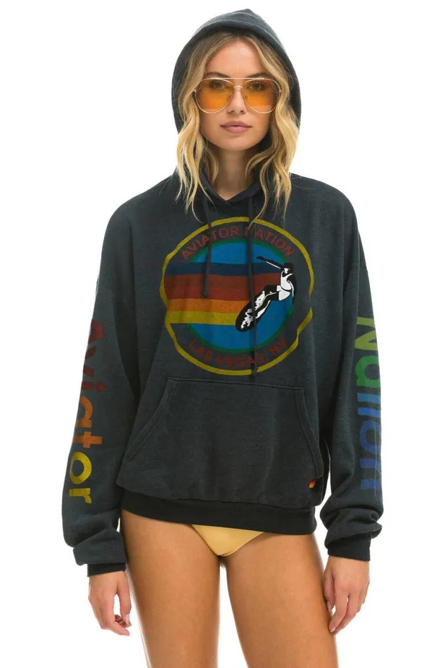 Las Vegas Relaxed Pullover Hoodie 8211 Charcoal WomenMen Aviator Nation Hoodies Las Vegas Relaxed Pullover Hoodie 8211 Charcoal WomenMen Aviator Nation Hoodies