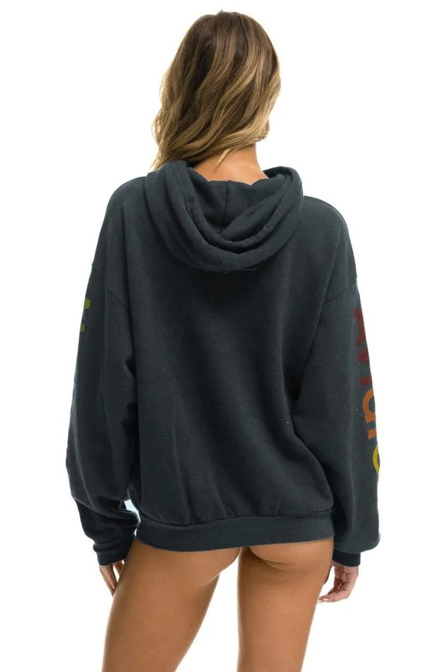 Las Vegas Relaxed Pullover Hoodie 8211 Charcoal WomenMen Aviator Nation Hoodies