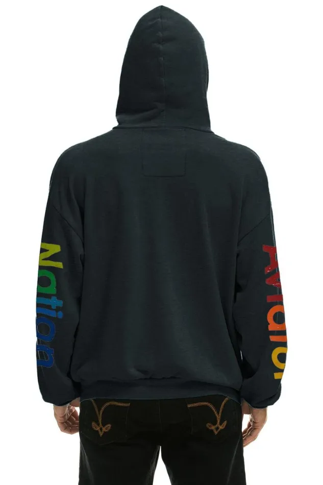 Las Vegas Relaxed Pullover Hoodie 8211 Charcoal WomenMen Aviator Nation Hoodies