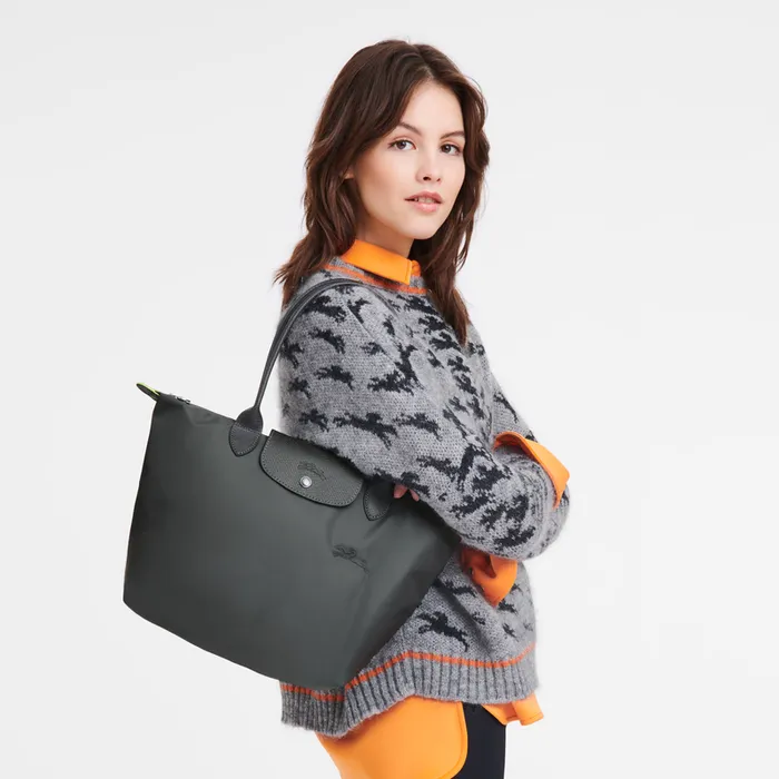 Le Pliage Green M Tote bag GraphiteGraphiteGraphite Women Shoulder bags Longchamp