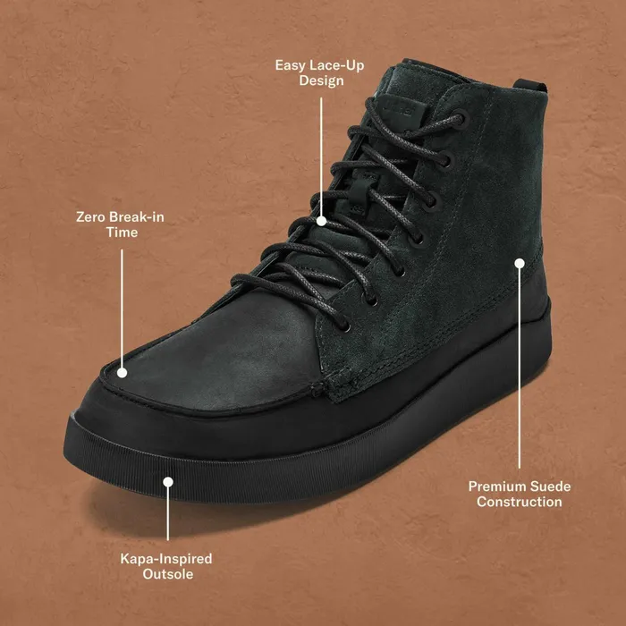 Leather Men Olukai Mlina Suede Leather Boots 8211 Lava Rock