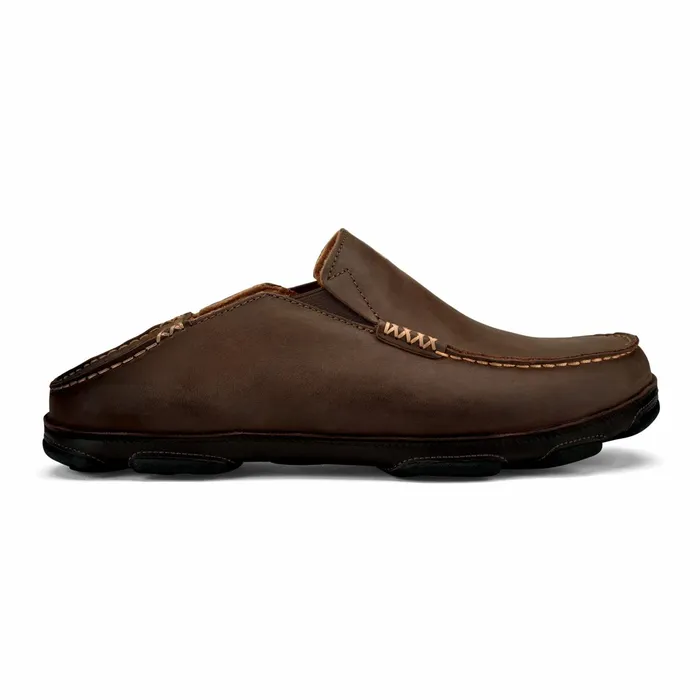 Leather Men Olukai Molo Leather Slip On Shoes 8211 Dark Wood Dark Java