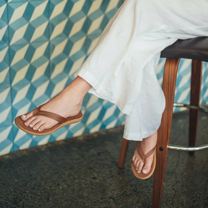 Leather Women Olukai Kpehe Luana Leather Sandals 8211 Sahara