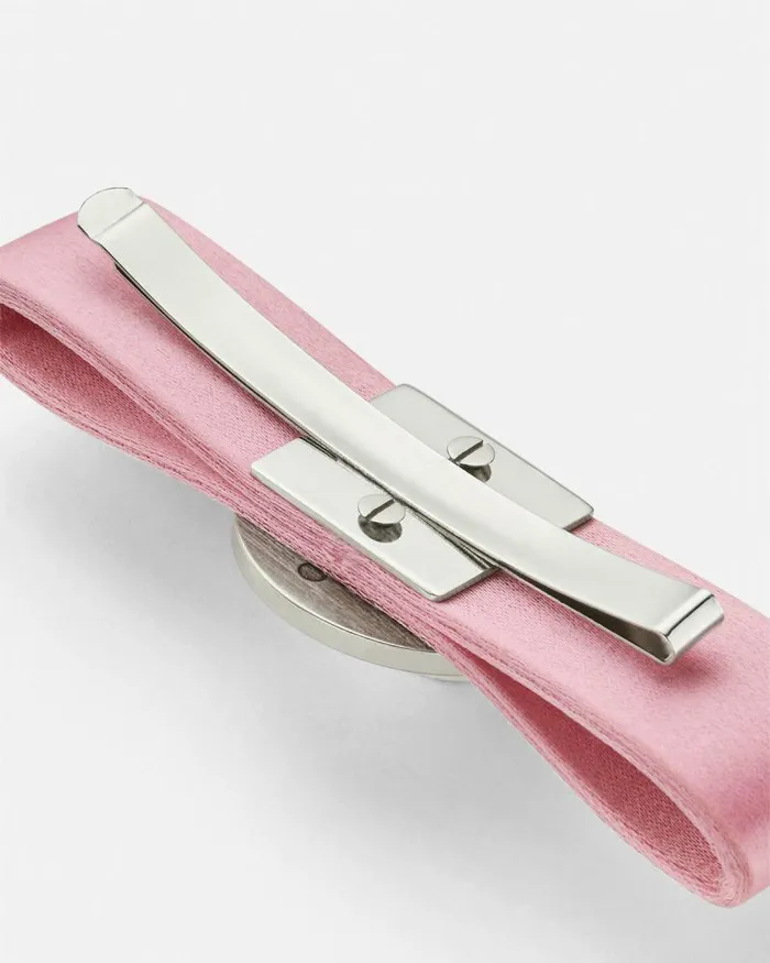 Left Gianni Ribbon Hair Pin Pink Women Versace Hair Accessories