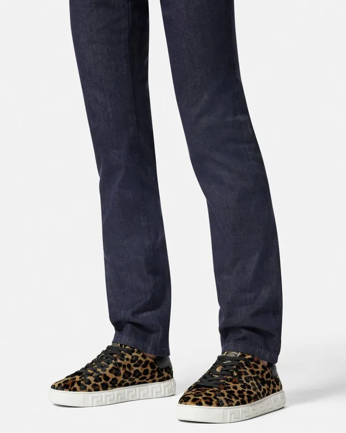 Leopard Greca Sneakers Animalier Men Versace Greca