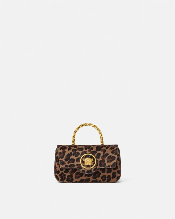 Leopard La Medusa Mini Bag Animalier Women Versace Top Handle