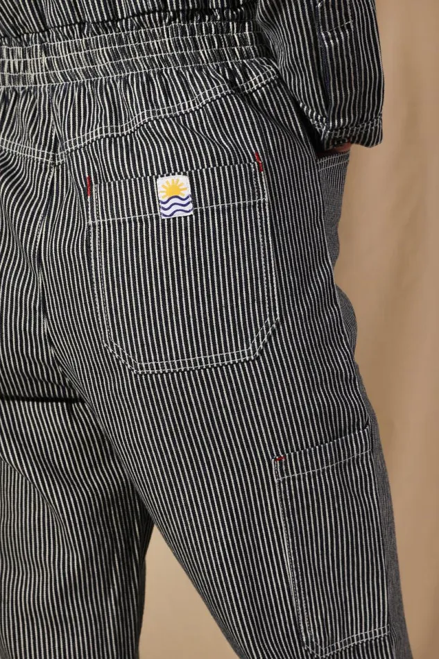 LF Markey Boilersuits Women Danny Longsleeve Boilersuit Indigo Stripe