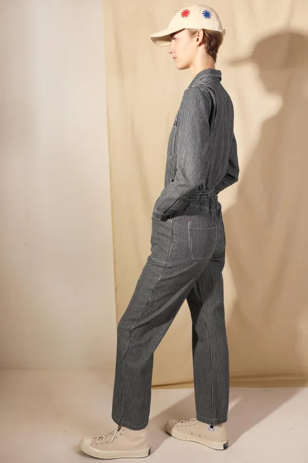 LF Markey Boilersuits Women Danny Longsleeve Boilersuit Indigo Stripe