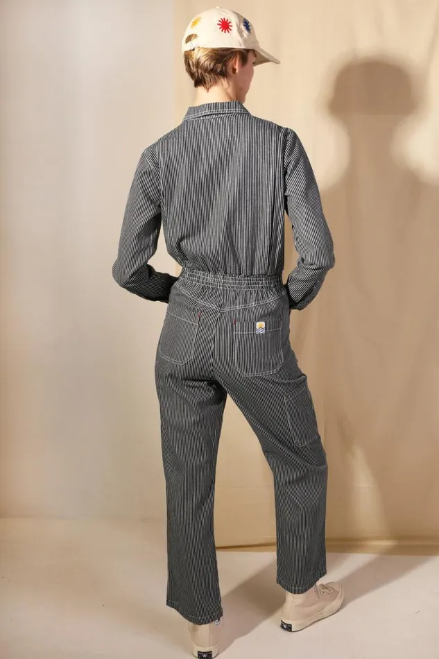 LF Markey Boilersuits Women Danny Longsleeve Boilersuit Indigo Stripe