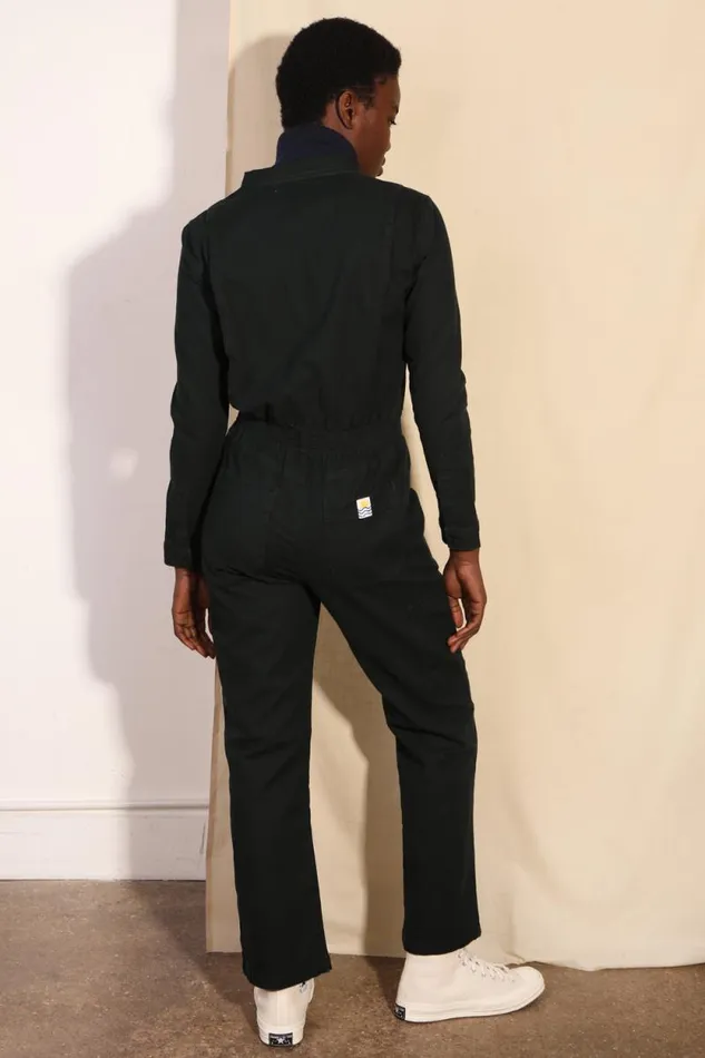 LF Markey Boilersuits Women Danny Stretch Canvas Boilersuit Forest Green