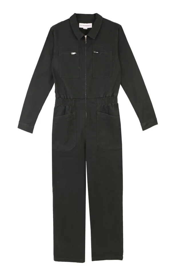 LF Markey Boilersuits Women Danny Stretch Canvas Boilersuit Forest Green