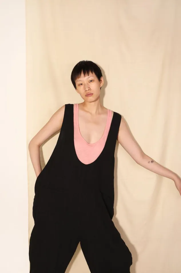 LF Markey Dungarees Women Basic Linen Jumpsuit Black