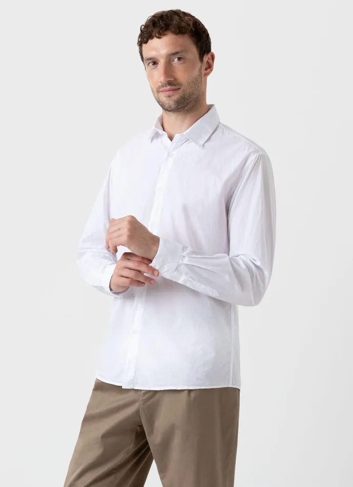 Lightweight Poplin Shirt White Men SUNSPEL Shirts
