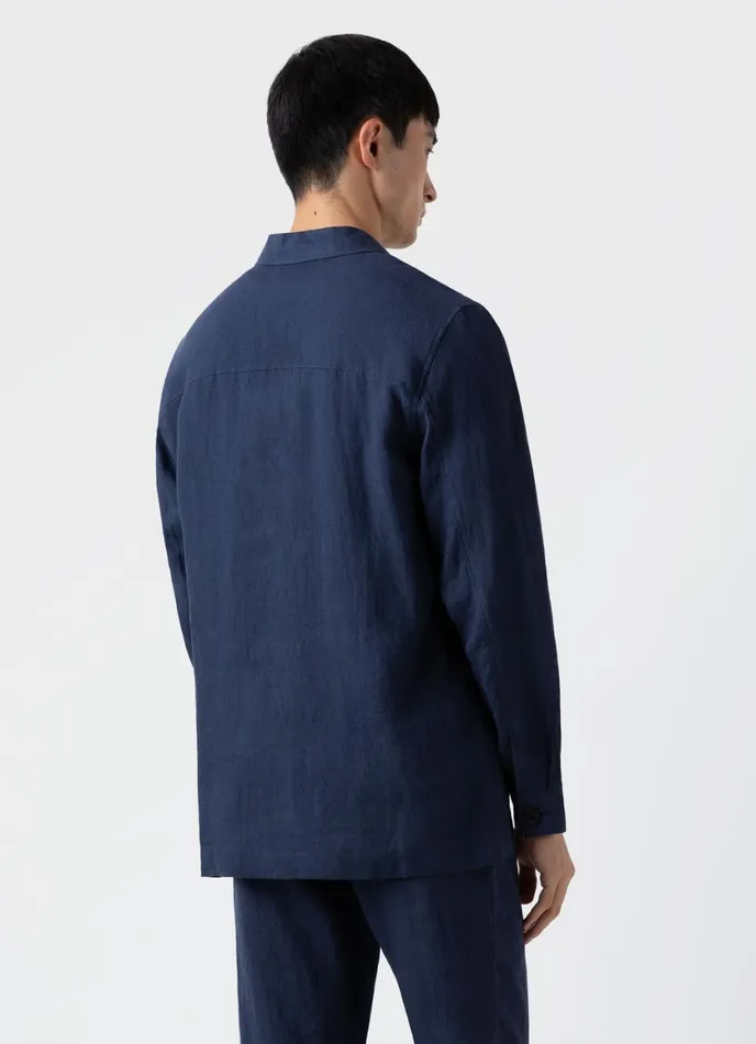 Linen Twin Pocket Jacket Light Navy Men SUNSPEL Jackets and Coats