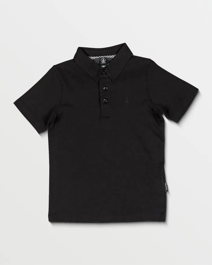 Little Boys Wowzer Polo Short Sleeve Shirt 8211 Black Kids Volcom Shirts and Flannels
