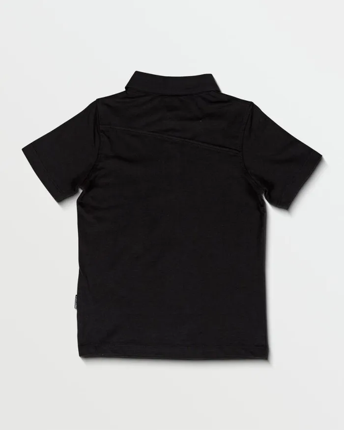 Little Boys Wowzer Polo Short Sleeve Shirt 8211 Black Kids Volcom Shirts and Flannels