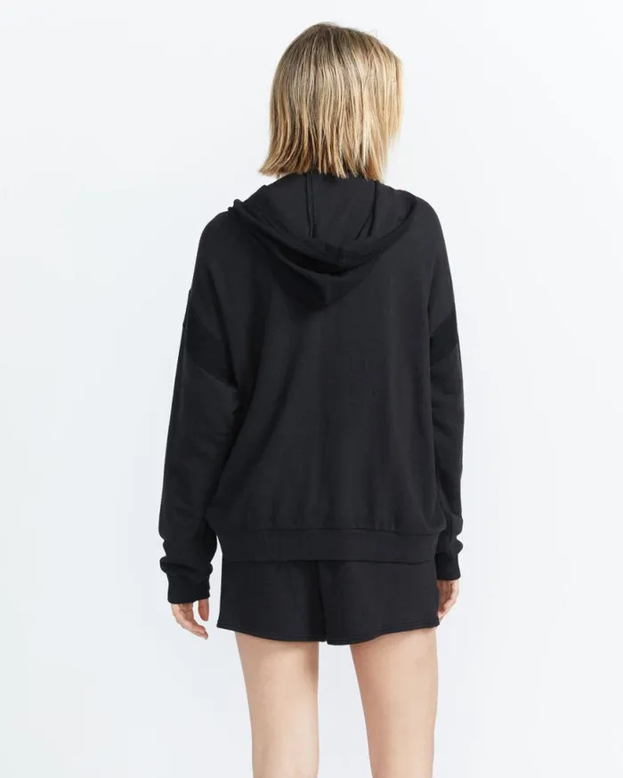 Lived In Lounge Frenchie Zip Hoodie 8211 Black Womens Volcom Hoodies and Sweatshirts