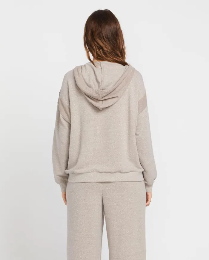 Lived In Lounge Frenchie Zip Hoodie 8211 Concrete Womens Volcom Hoodies and Sweatshirts