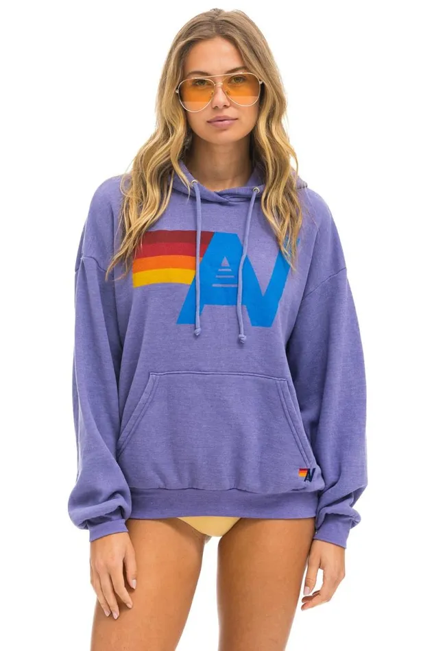 Logo Pullover Relaxed Hoodie 8211 Lavender WomenMen Aviator Nation Hoodies