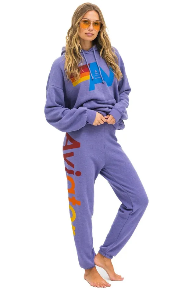 Logo Pullover Relaxed Hoodie 8211 Lavender WomenMen Aviator Nation Hoodies