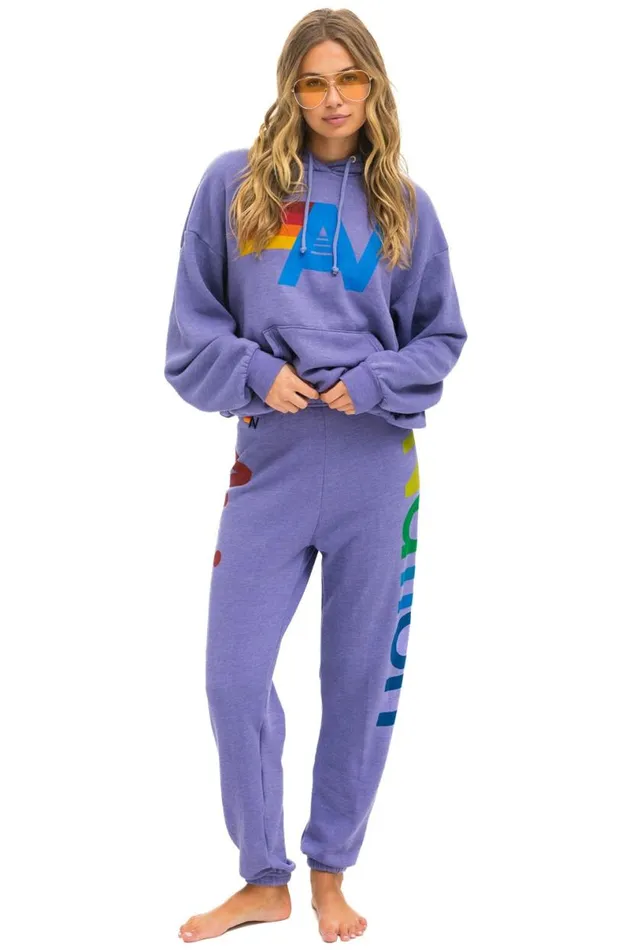Logo Pullover Relaxed Hoodie 8211 Lavender WomenMen Aviator Nation Hoodies