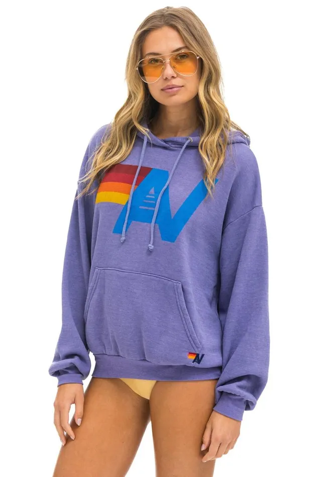 Logo Pullover Relaxed Hoodie 8211 Lavender WomenMen Aviator Nation Hoodies