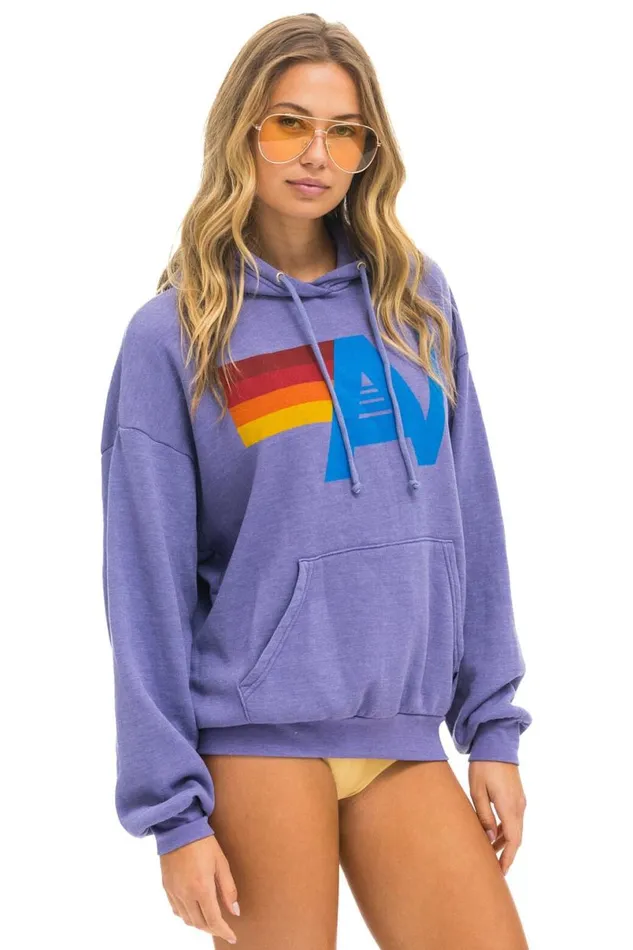 Logo Pullover Relaxed Hoodie 8211 Lavender WomenMen Aviator Nation Hoodies