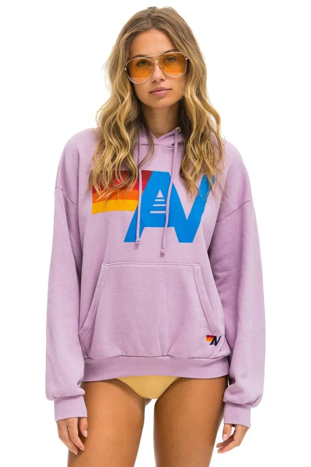 Logo Pullover Relaxed Hoodie 8211 Mauve WomenMen Aviator Nation Hoodies