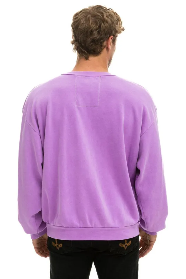 Logo Relaxed Crew Sweatshirt 8211 Neon Purple WomenMen Aviator Nation Sweatshirts