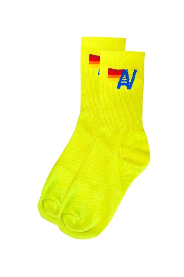 Logo Sock 8211 Neon Yellow WomenMen Aviator Nation Socks