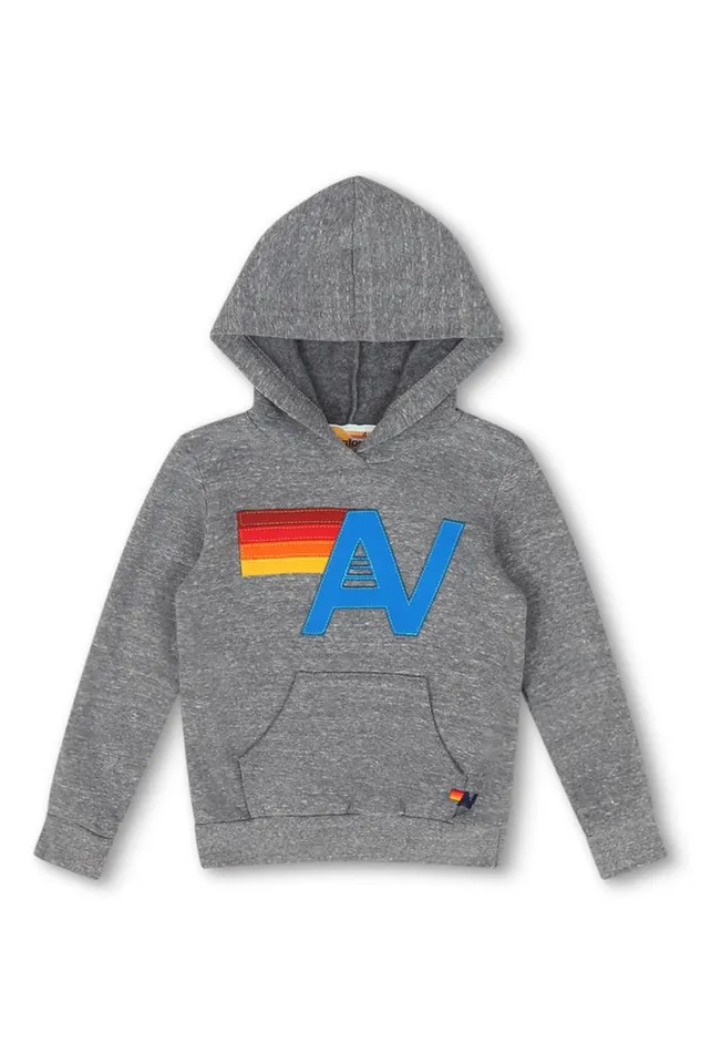 Logo Stitch Pullover Hoodie 8211 Heather Grey Kids Aviator Nation Hoodies