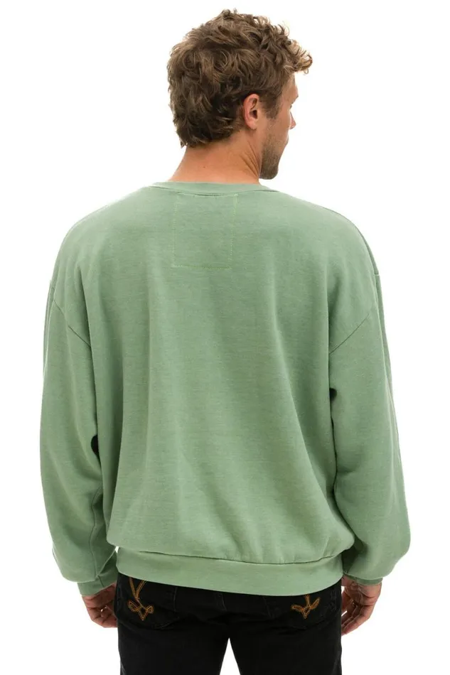 Logo Stitch Relaxed Crew Sweatshirt 8211 Sage WomenMen Aviator Nation Sweatshirts