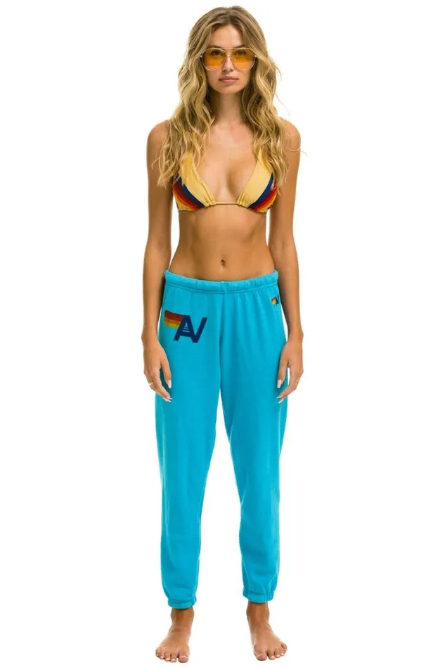 Logo Sweatpants 8211 Neon Blue Women Aviator Nation Sweatpants
