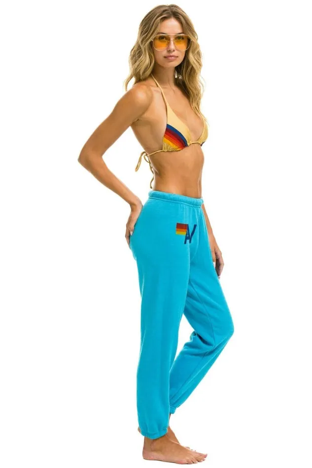 Logo Sweatpants 8211 Neon Blue Women Aviator Nation Sweatpants