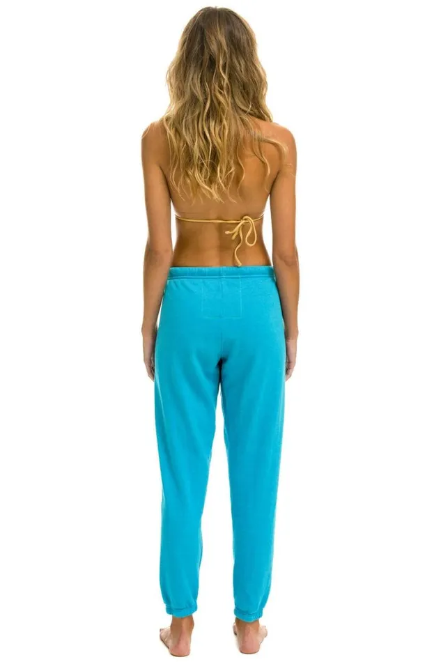 Logo Sweatpants 8211 Neon Blue Women Aviator Nation Sweatpants