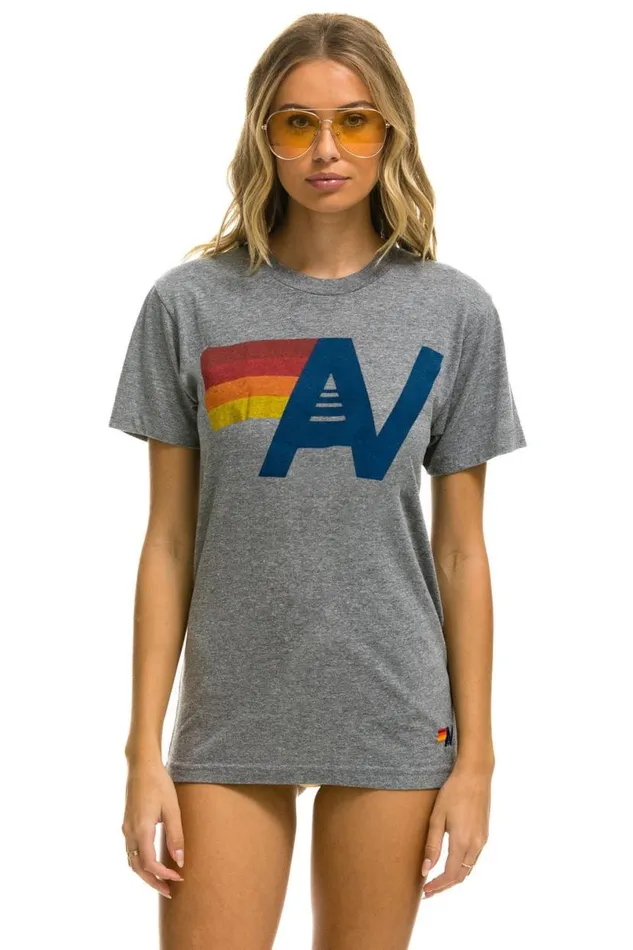 Logo Tee 8211 Heather Grey WomenMen Aviator Nation Tees