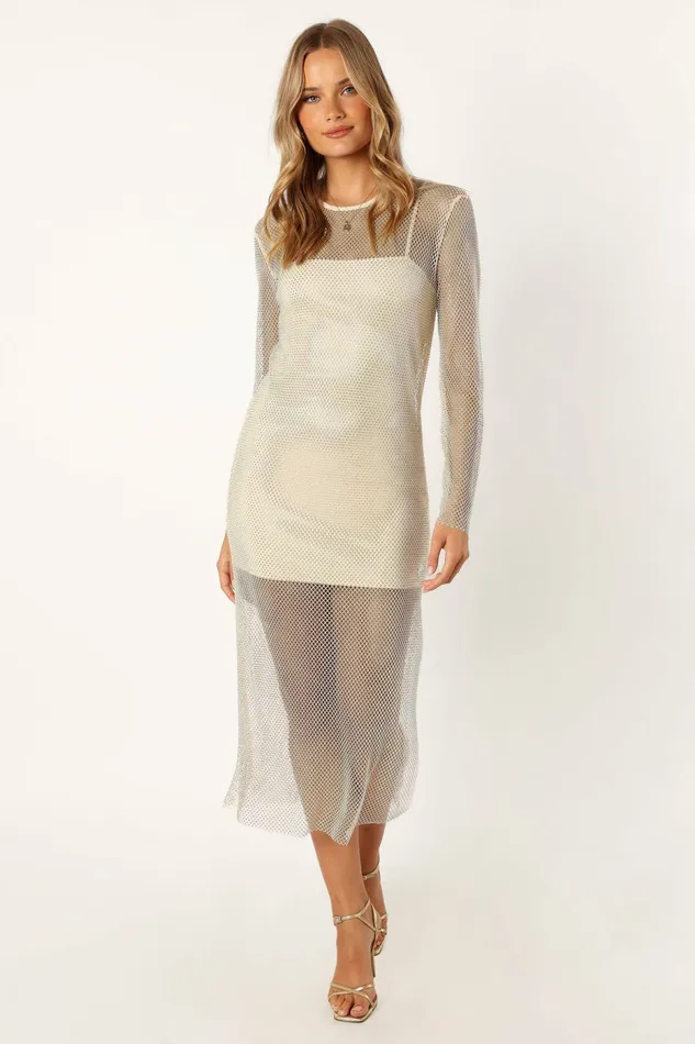 Long Sleeve Dresses Juliette Long Sleeve Maxi Dress Champagne Petal and Pup Women
