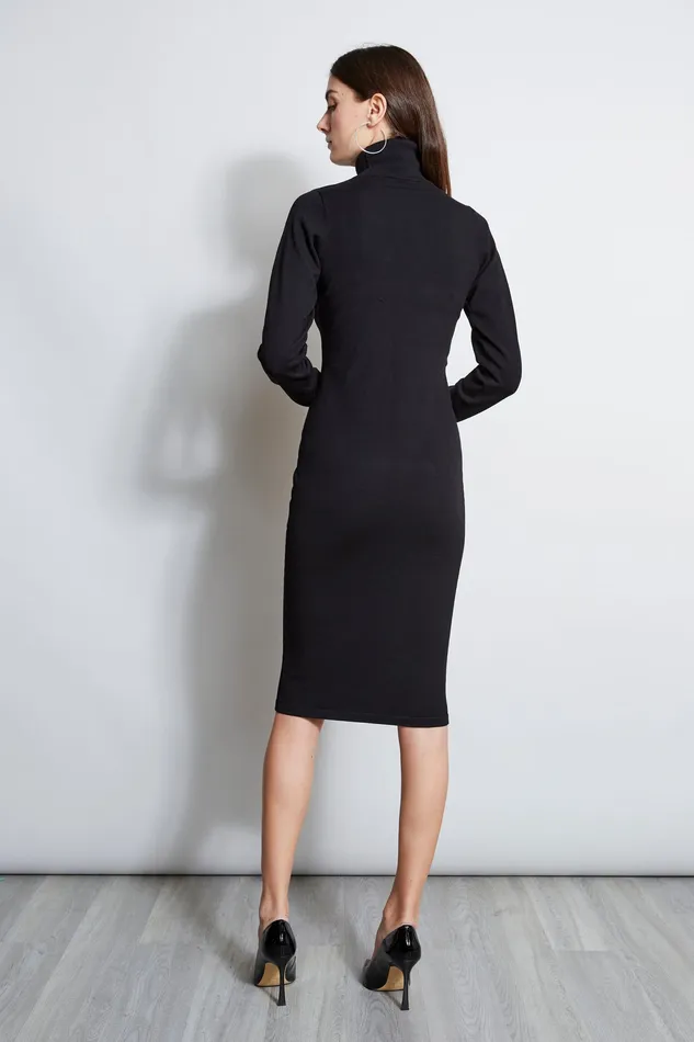 Long Sleeve Dresses Women Elie Tahari Geometric Keyhole Dress BLACK