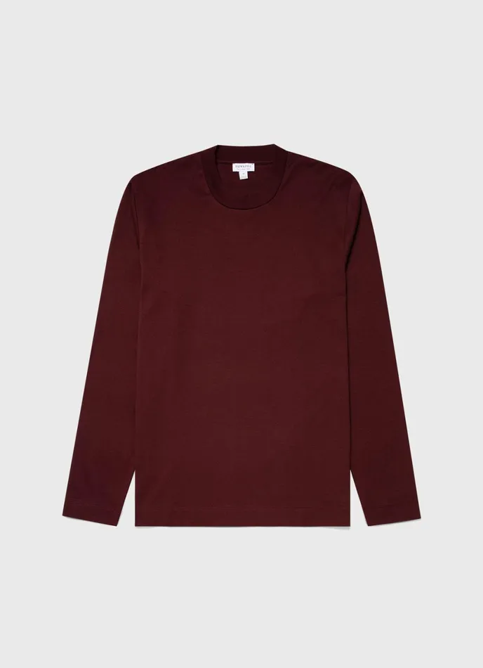 Long Sleeve Heavyweight Tshirt Maroon Men SUNSPEL Tshirts