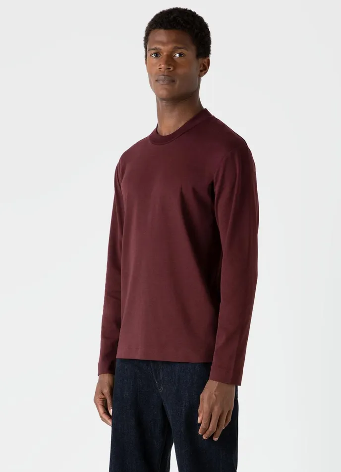 Long Sleeve Heavyweight Tshirt Maroon Men SUNSPEL Tshirts